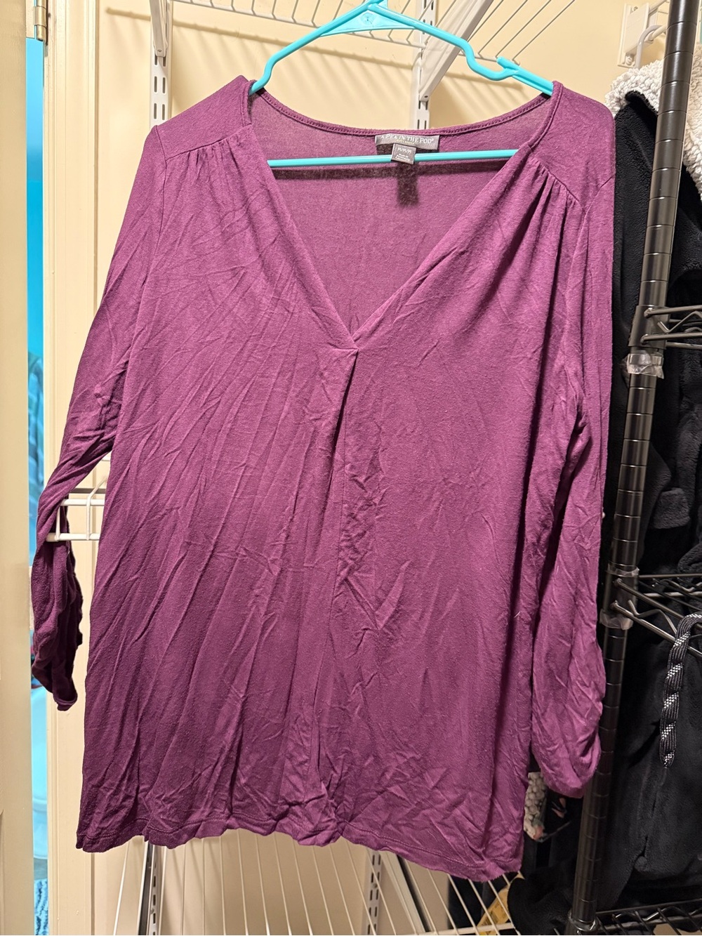 A Pea in the Pod Women's V-Neck Long Sleeve Top